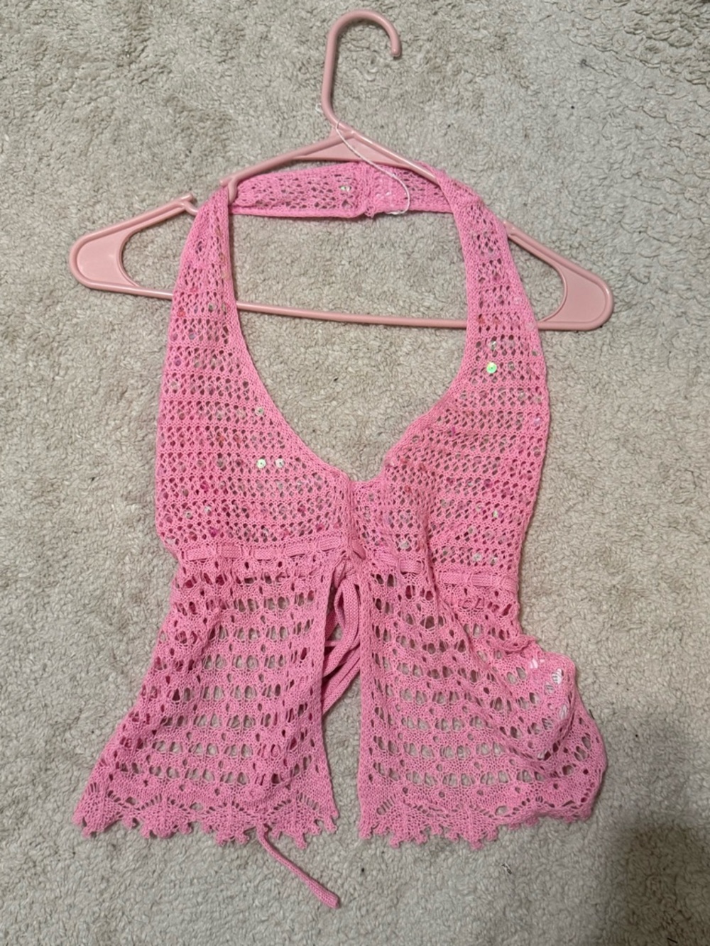 Pink crochet top